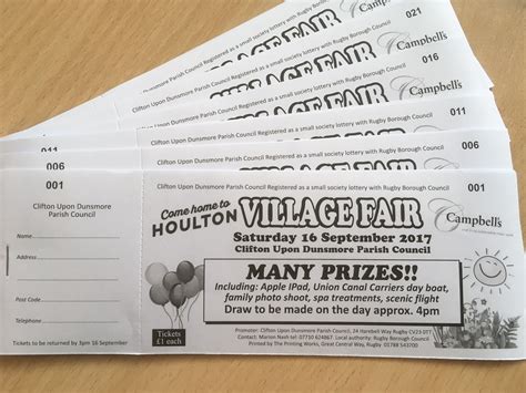 tickets for home raffle